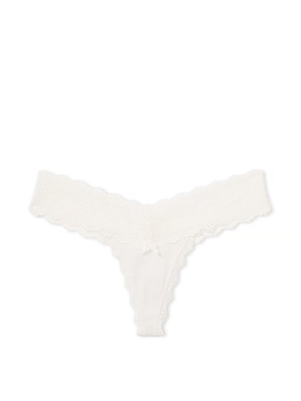 Бавовняні трусики тонг Victoria's Secret Lace-Waist Cotton Thong Panty 187909Q9Z фото