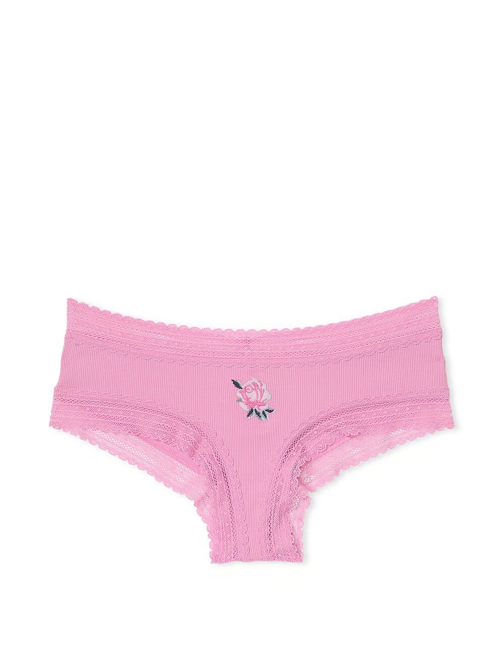 Хлопковые трусики чики PINK Wink Lace-Trim Cheeky Panty 417238QB6 фото