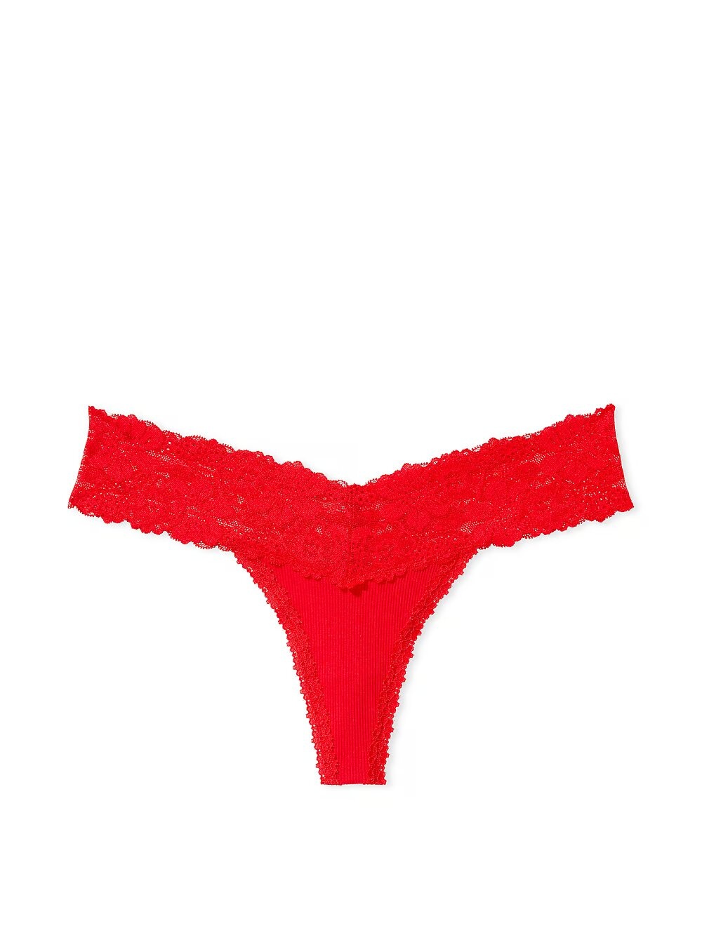 Хлопковые трусики тонг PINK Wink Lace-Trim Thong Panty 416191QD4 фото