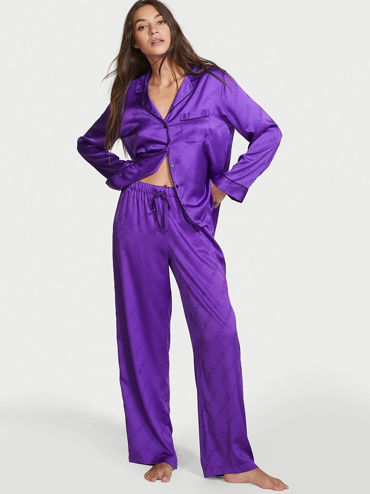 Атласная пижама VICTORIA'S SECRET Satin Long PJ Setet 560522QCJ фото