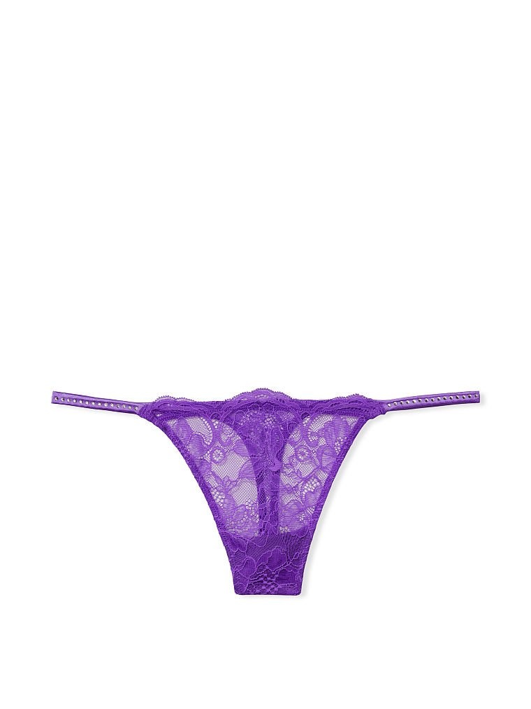 Трусики тонг Victoria's Secret Very Sexy Subtle Shine Lace Thong Panty (Violet) 995187QCJ фото