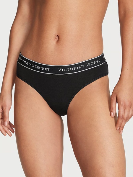 Хлопковые трусики Victoria's Secret Logo Cotton Hiphugger Panty 602117QB4 фото