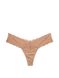 Хлопковые трусики тонг Victoria's Secret Lace-Waist Cotton Thong Panty 415955SEQ фото 1