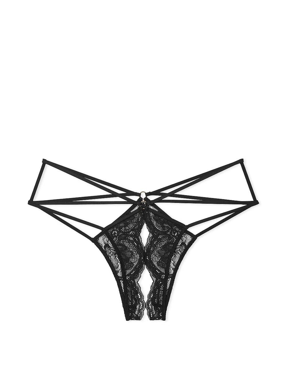 Открытые трусики чики Very Sexy Lace Strappy Crotchless Cheeky Panty 415641QB4 фото