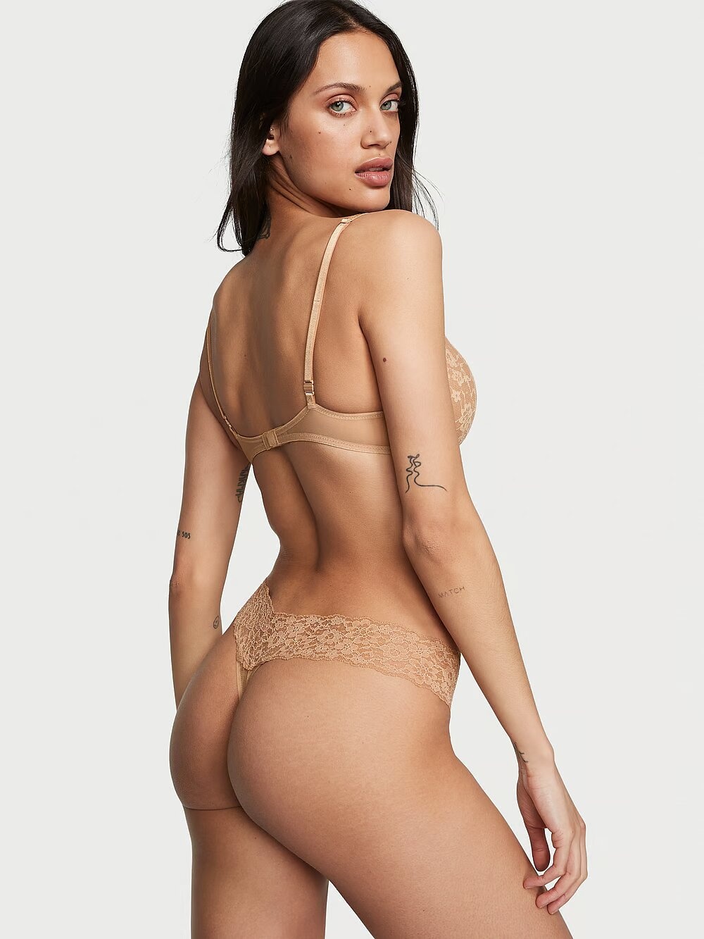 Бавовняні трусики тонг Victoria's Secret Lace-Waist Cotton Thong Panty 418409SEQ фото