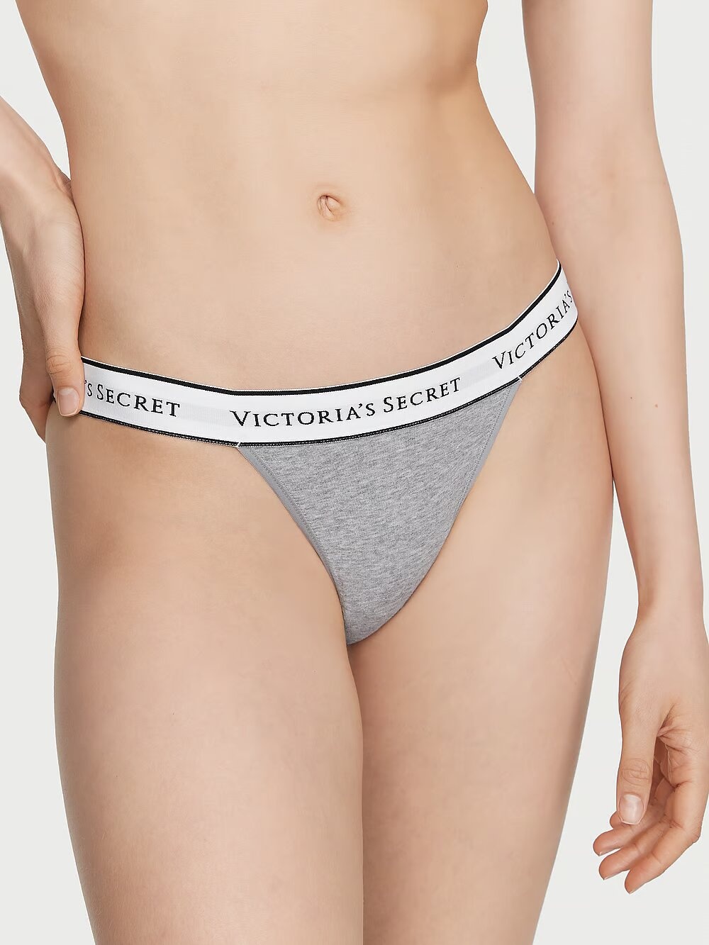 Бавовняні трусики Victoria's Secret COTTON Logo Cotton Tanga Panty 415900QBV фото