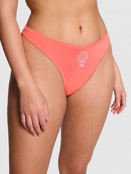 Хлопковые трусики тонг PINK Victoria's Secret 416180QBY фото