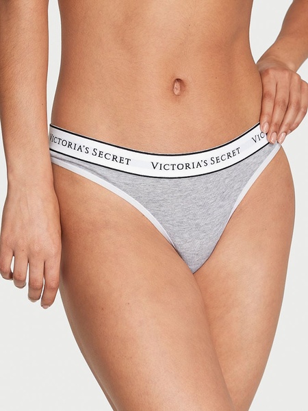Трусики тонг  Victoria's Secret Logo Cotton Thong Panty 602114QBV фото