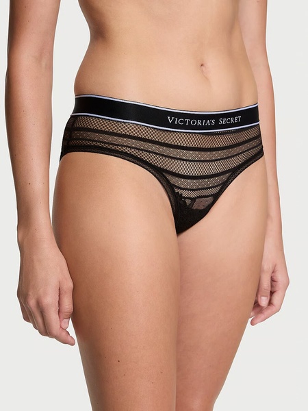 Мереживні трусики хіпхагер Victoria's Secret Logo Lace Hiphugger Panty 417951QB4 фото