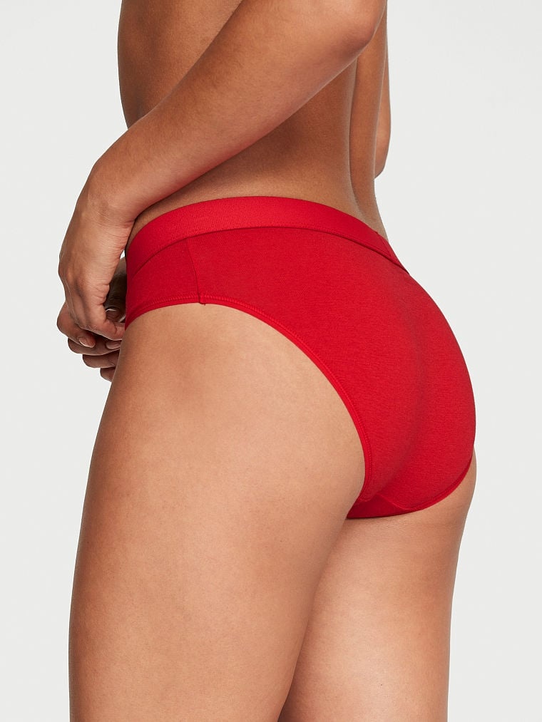 Бавовняні трусики Victoria's Secret Cotton Shine Patch Hiphugger Panty (червоні) 910032QD4 фото