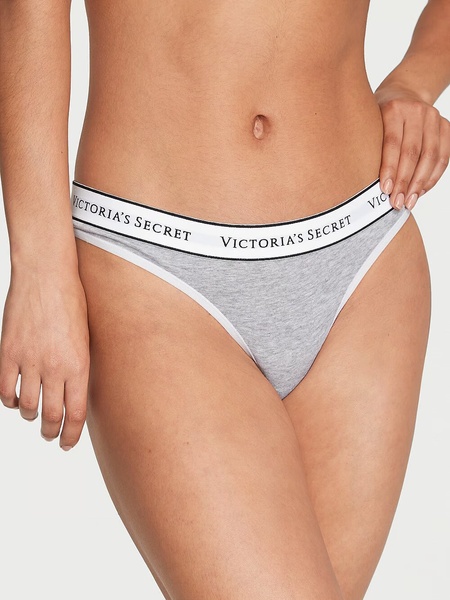 Трусики тонг Victoria's Secret Logo Cotton Thong Panty 602114QBV-5 фото