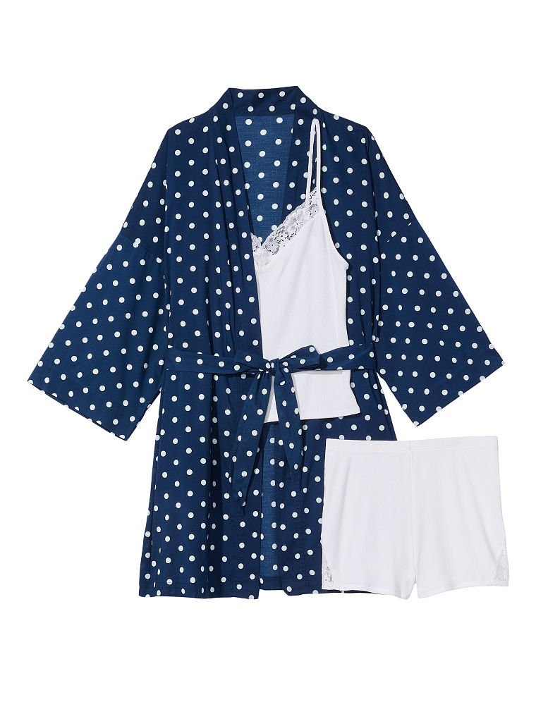 Комплект для сна Victoria's Secret Lightweight Cotton Three-Piece Robe Set 134766Q9X фото