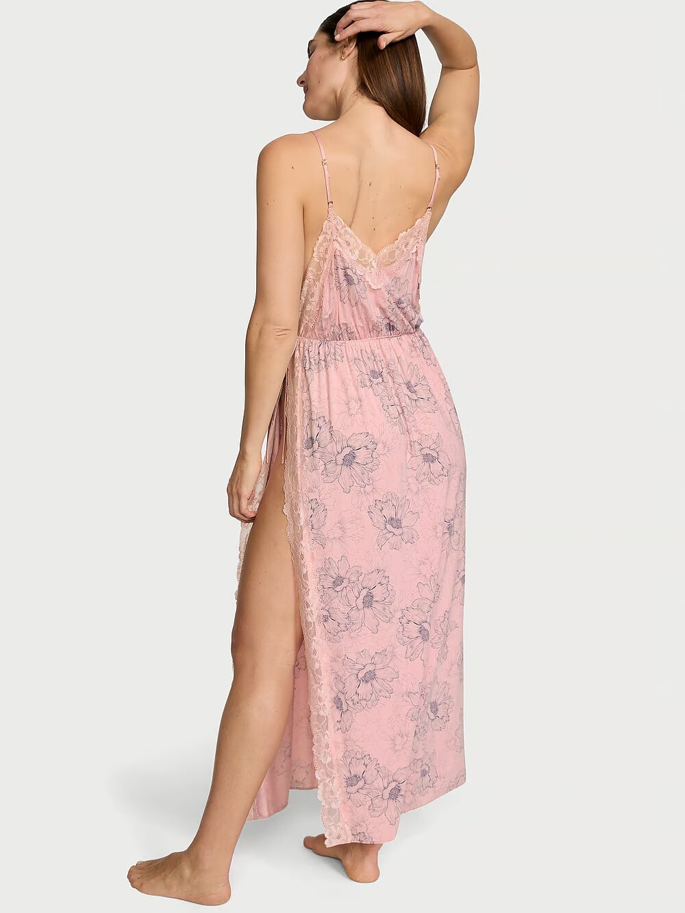 Нічна сорочка Victoria's Secret Modal Lace-Trim High-Slit Maxi Slip Dress 176519QJJ фото