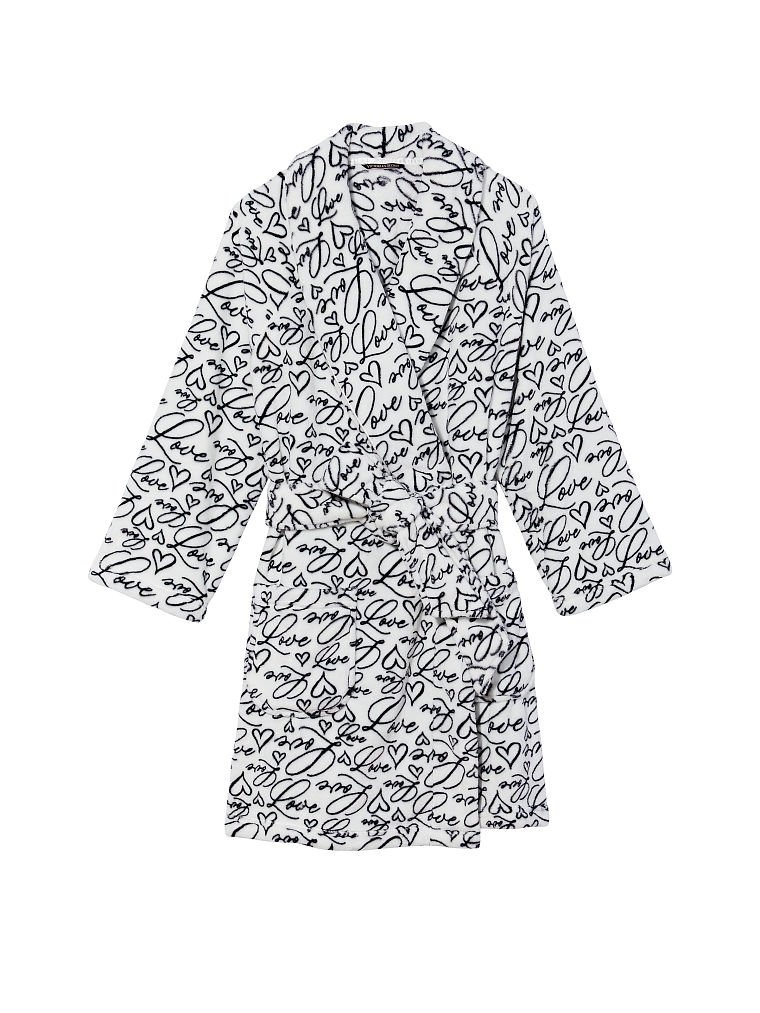 Короткий теплый халат от Victoria's Secret Logo Short Cozy Robe 402108S9G фото