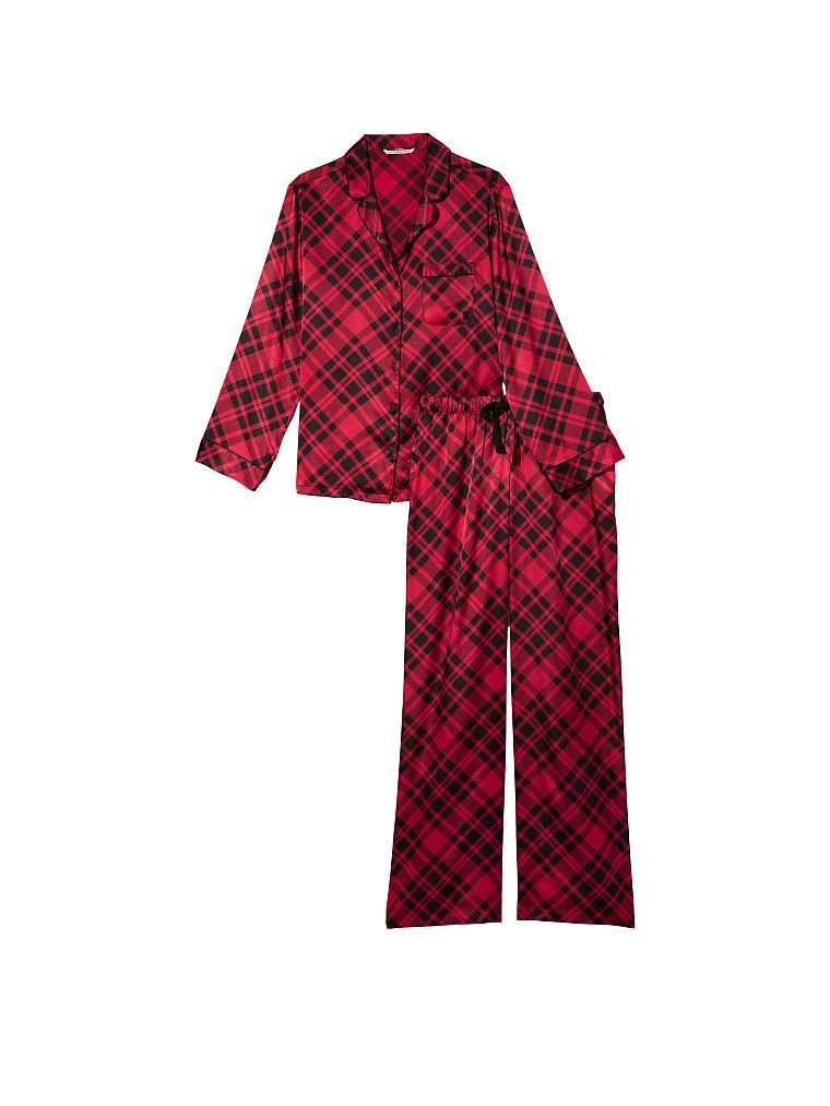 Атласна піжама Victoria's Secret Satin Long PJ Set 406057QE2 фото