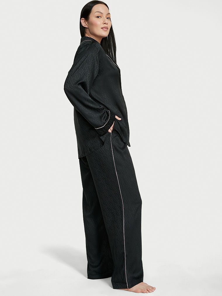 Жаккардовая пижама VICTORIA'S SECRET Satin Long PJ Set 560522QC5 фото