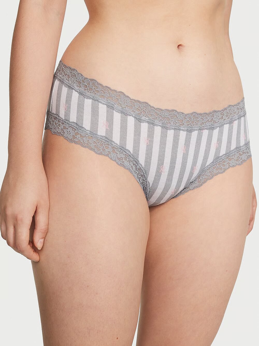 Хлопковые трусики чики Victoria's Secret Lace-Waist Cotton Cheeky Panty 415957QD3 фото