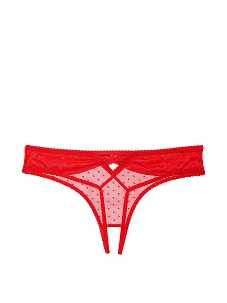 Открытые трусики тонг Victoria's Secret Very Sexy Crotchless Lace-Up Bow-Back Thong Panty 904514QD4 фото