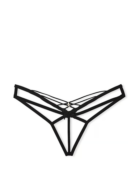 Открытые трусики тонг Victoria's Secret VERY SEXY Butterfly Embroidery Strappy Crotchless Panty 418435QC5 фото