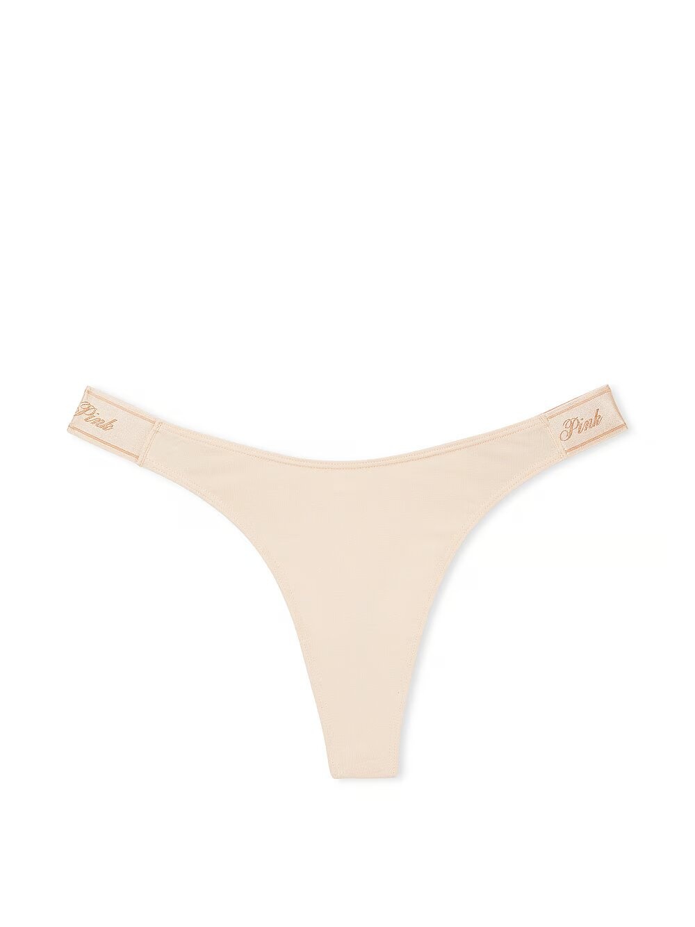 Бавовняні трусики тонг PINK Logo Cotton High-Leg Thong Panty 416218SEQ фото