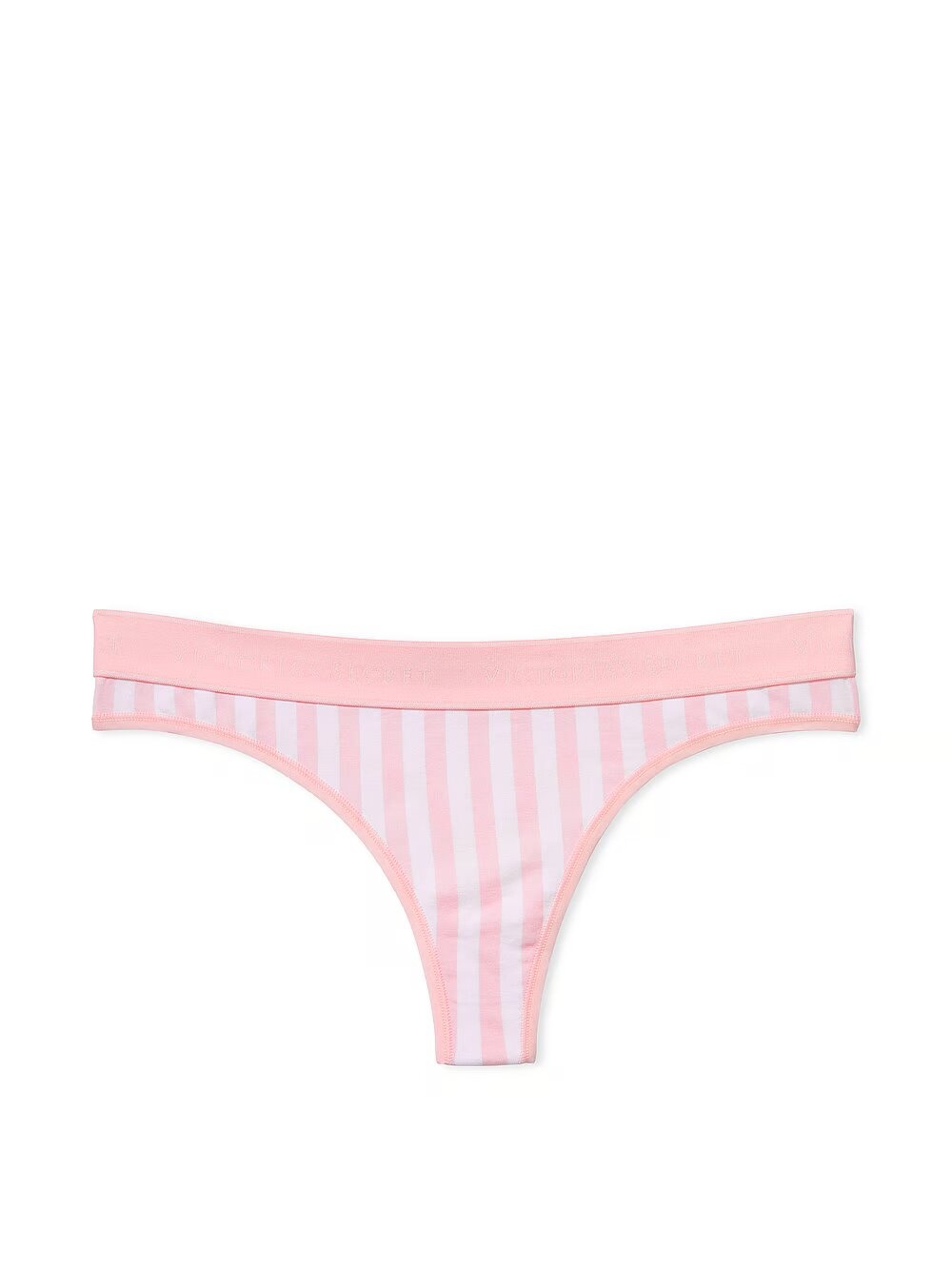 Хлопковые трусики тонг Victoria's Secret Logo Cotton Thong Panty 415830QD3 фото