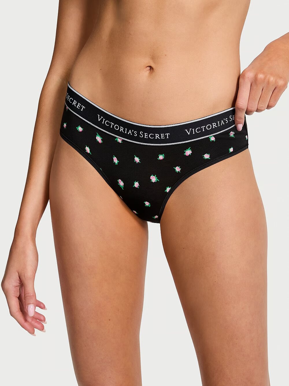 Хлопковые трусики Victoria's Secret Logo Cotton Hiphugger Panty 415923QG5 фото