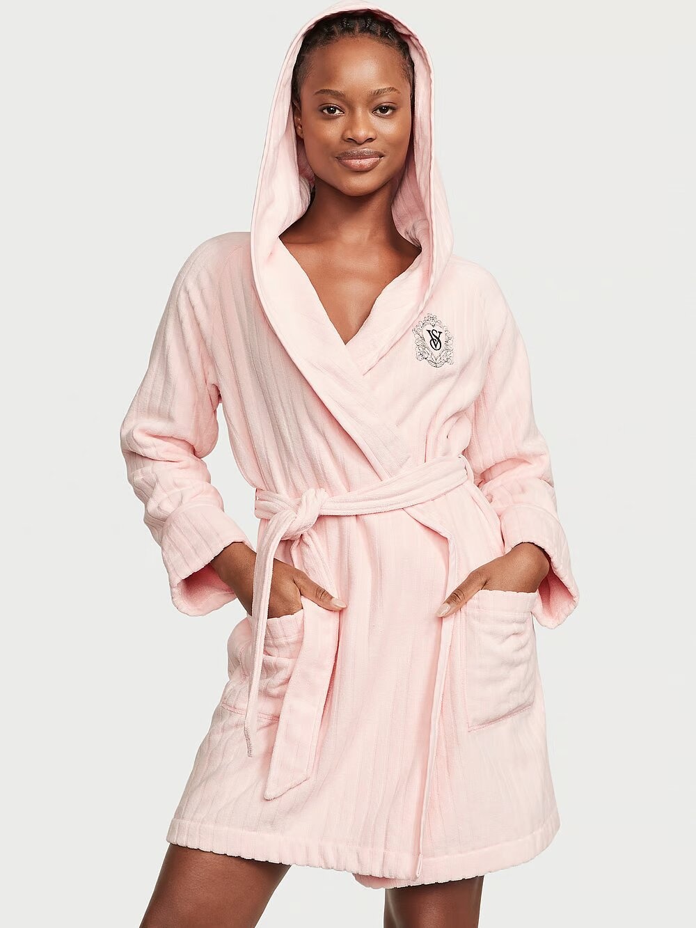 Махровий халат Victoria's Secret Terry Hooded Short Robe 418390QE7 фото