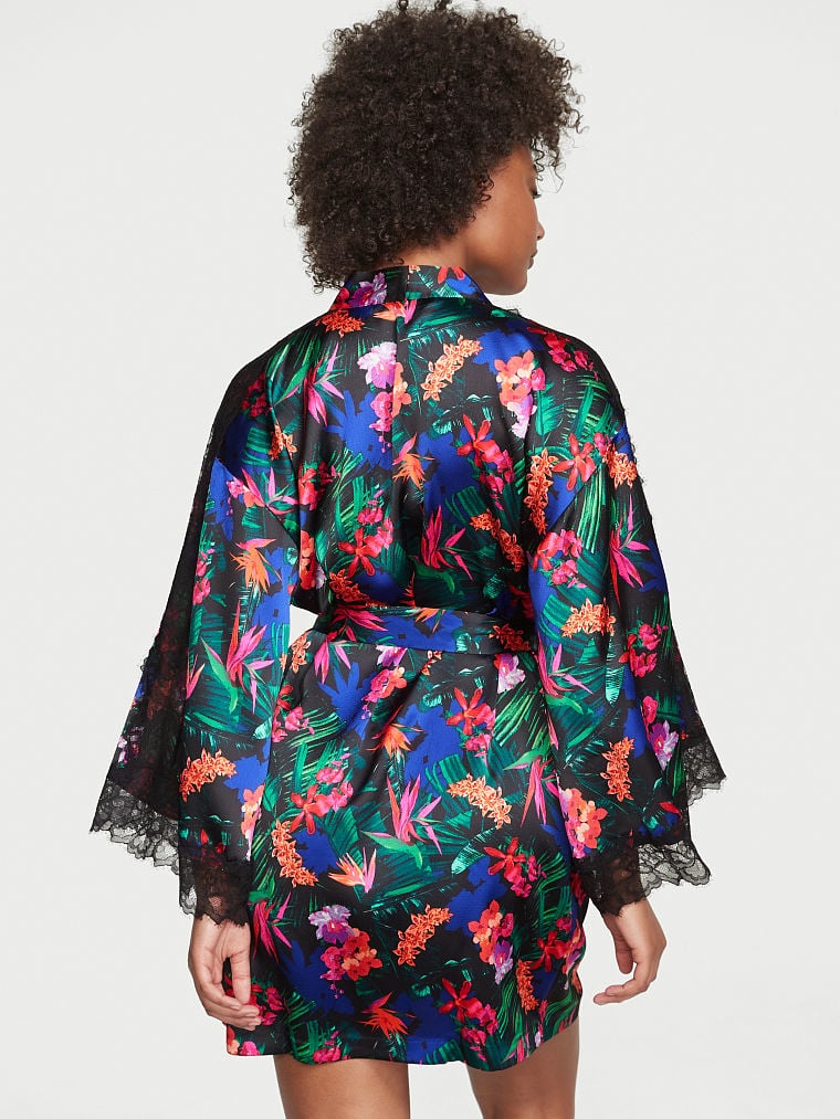 Атласный халат-кимоно Victoria's Secret Lace Inset Robe 174580QCP фото