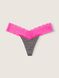 Бавовняні трусики тонг PINK Everyday Lace Trim Thong Underwear 247544QJS фото