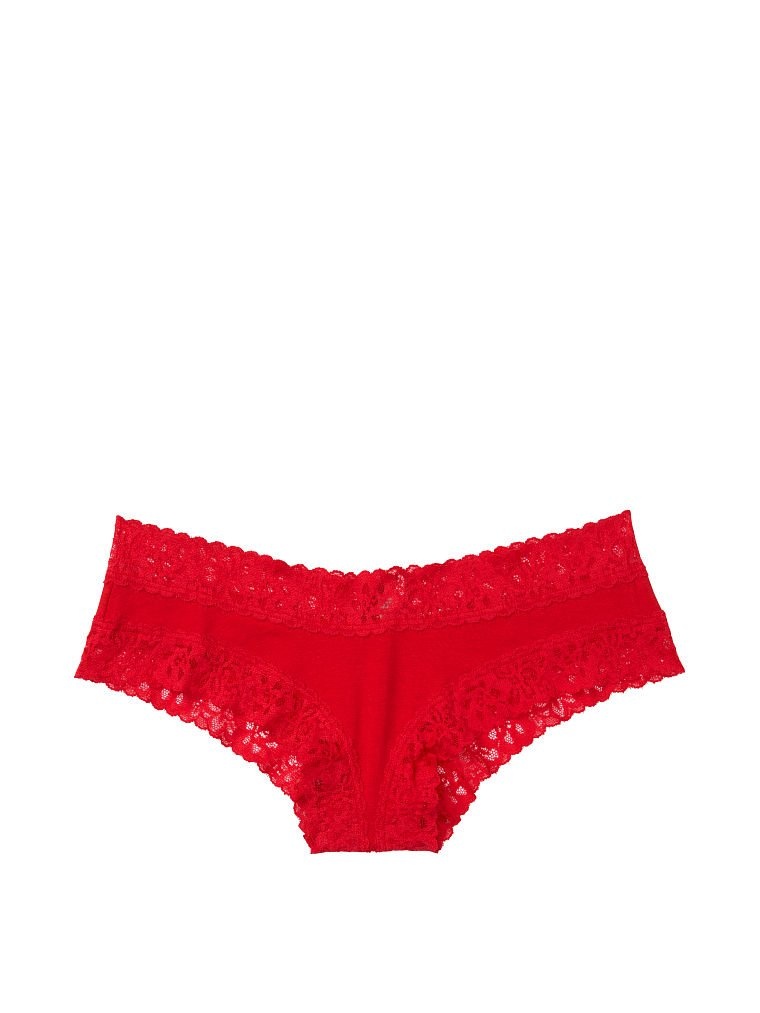 Бавовняні трусики чіки Victoria`s Secret Stretch Cotton Lace-waist Cheeky 393012KK4 фото