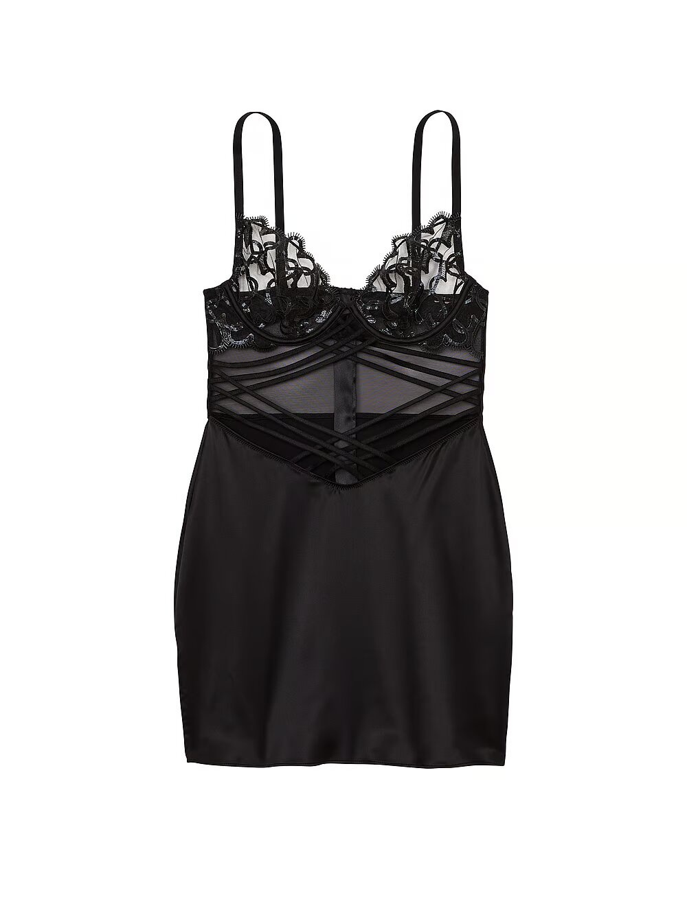 Пеньюар Victoria's Secret Shimmer Heart Embroidery Strappy Satin Slip 151955QF7 фото