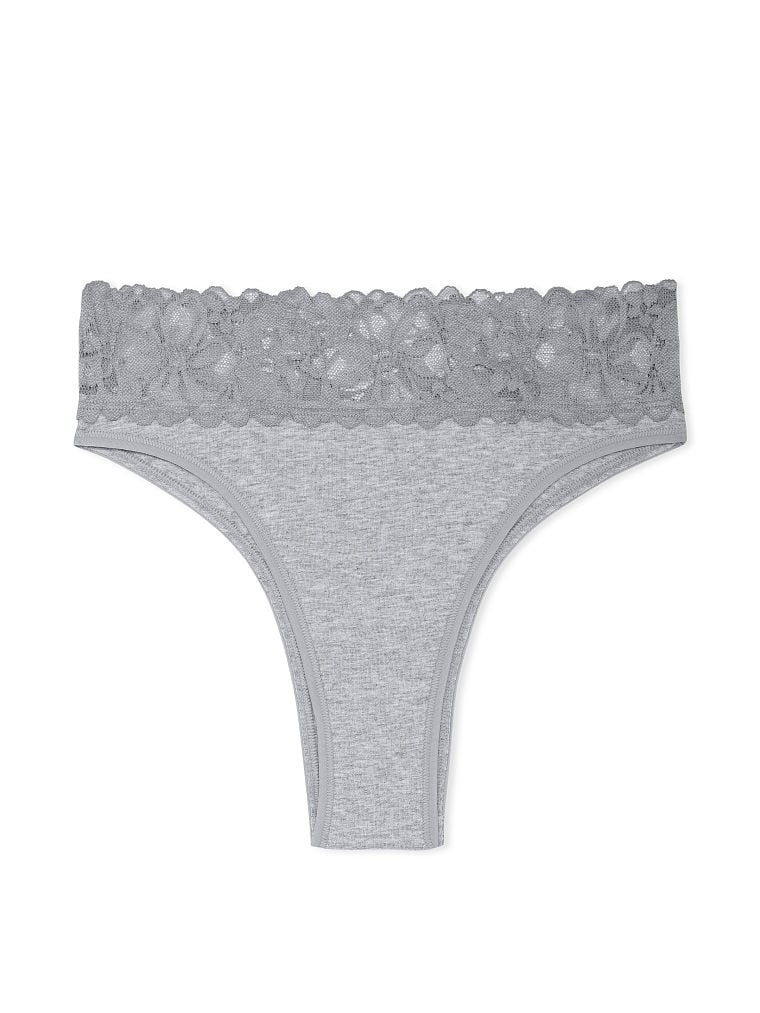 Бавовняні трусики Victoria's Secret Lace Waist Cotton Brazilian Panty 598058QBV фото
