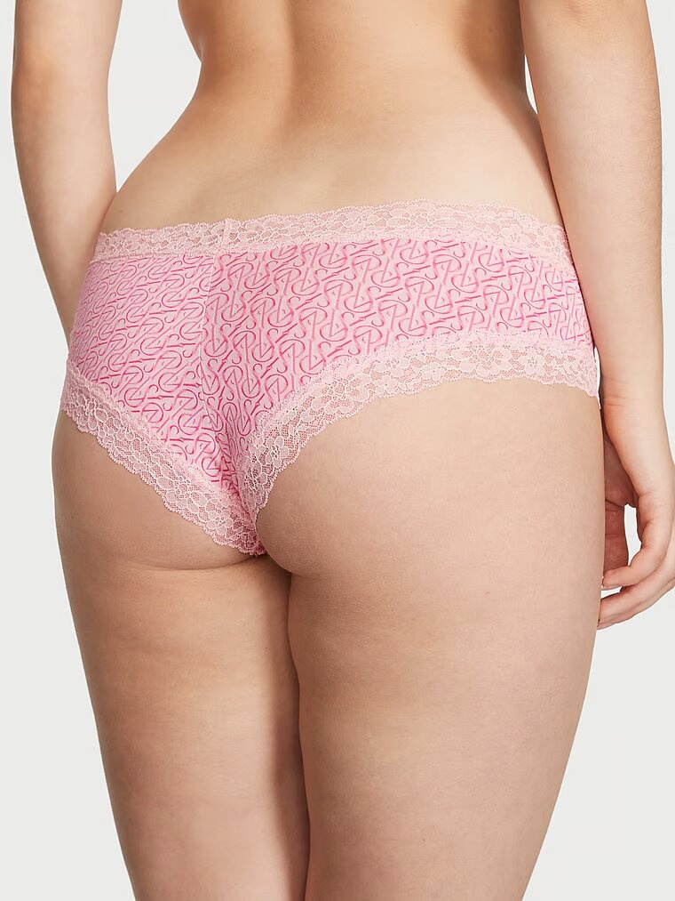 Бавовняні трусики чіки Victoria's Secret Lace Waist Cotton Cheeky Panty 418405QCS фото
