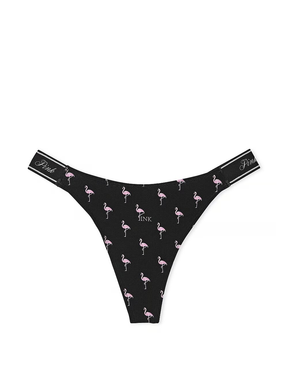 Хлопковые трусики тонг PINK Logo Cotton High-Leg Thong Panty 416206QBT фото