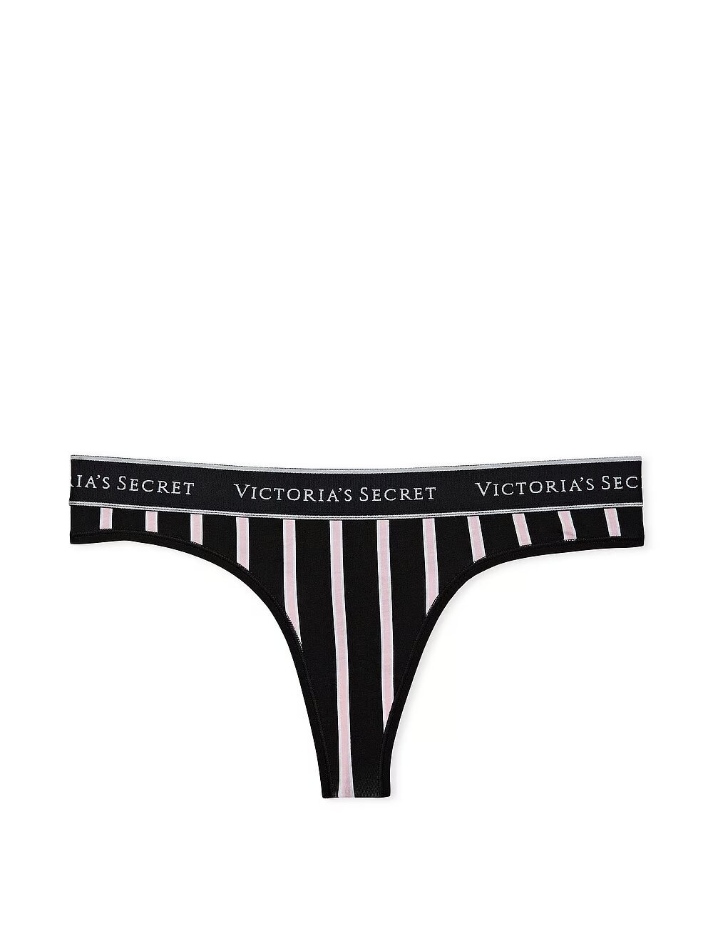 Хлопковые трусики тонг Victoria's Secret Logo Cotton Thong Panty 602114QBQ фото