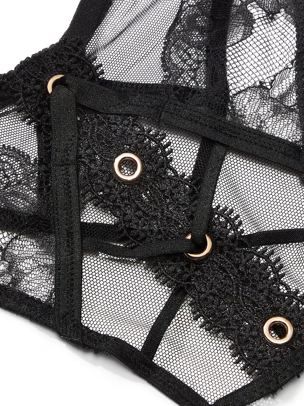 Открытые трусики тонг Victoria's Secret Very Sexy Rose Lace & Grommet Crotchless Thong 189699QB4 фото