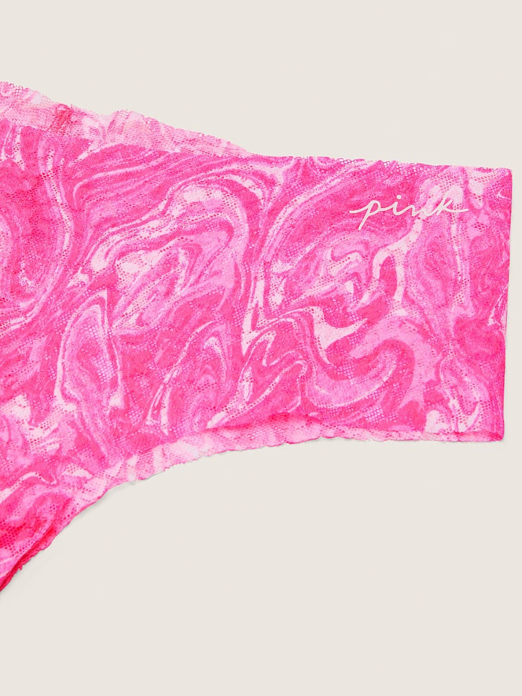 Мереживні безшовні трусики чікстер PINK No-Show Soft Lace Cheekster Panty 216316QFH фото