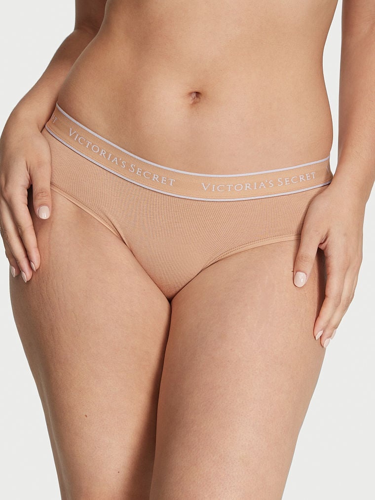 Бавовняні трусики Victoria's Secret Logo Cotton Hiphugger Panty 602117SEQ фото