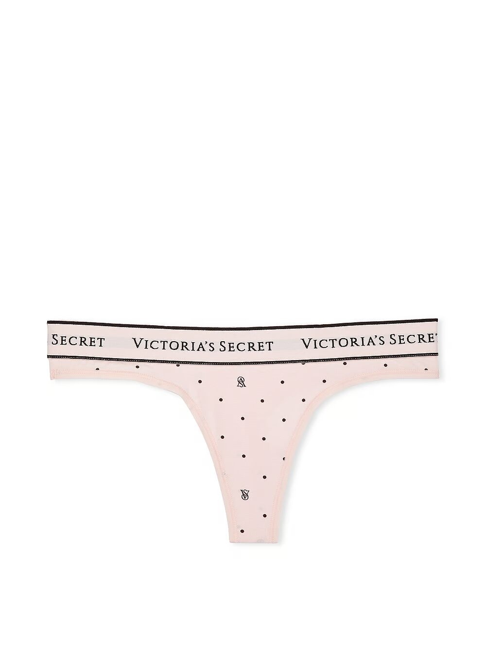 Хлопковые трусики тонг Victoria's Secret Logo Cotton Thong Panty 602114QFT фото