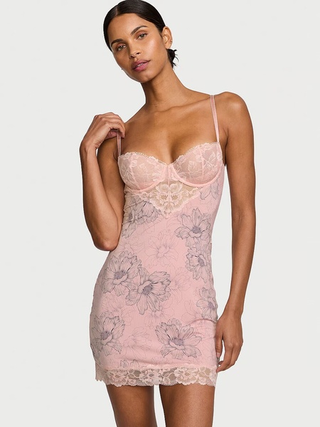 Ночная рубашка Victoria's Secret Modal & Lace Cupped Mini Slip Dress 151963QJJ фото