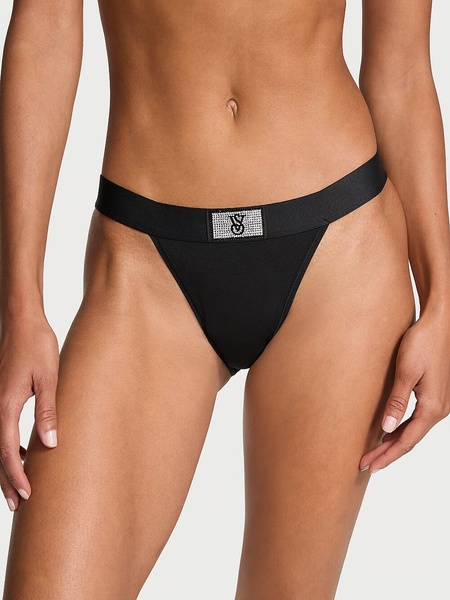 Бавовняні трусики Victoria's Secret Logo Cotton Shine Patch Tanga Panty 420751QB4 фото