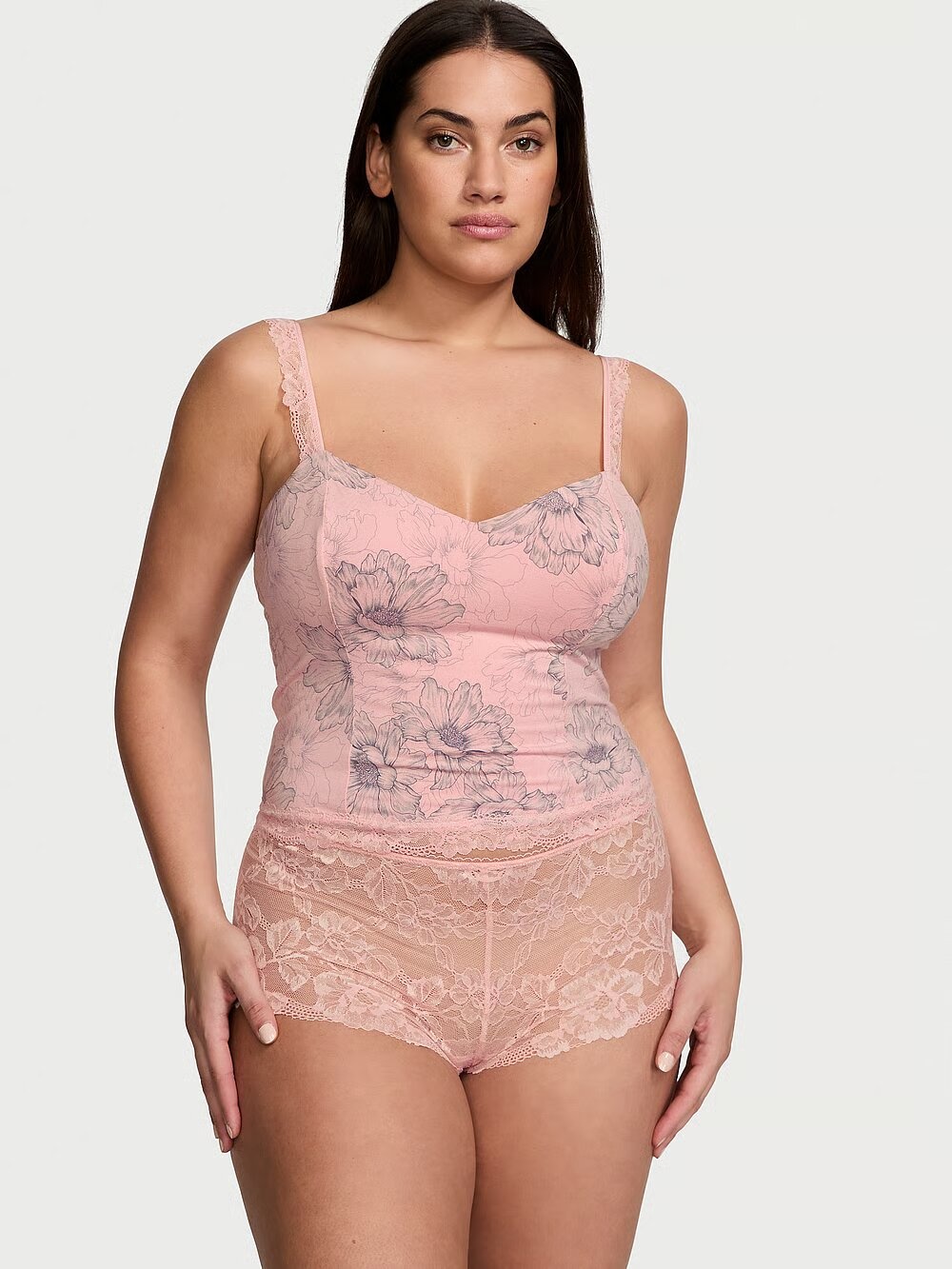 Пижама Victoria's Secret Modal & Lace Cropped Cami Set 152505QJJ фото