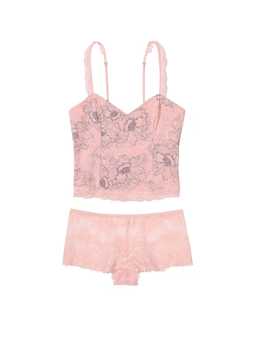 Пижама Victoria's Secret Modal & Lace Cropped Cami Set 152505QJJ фото