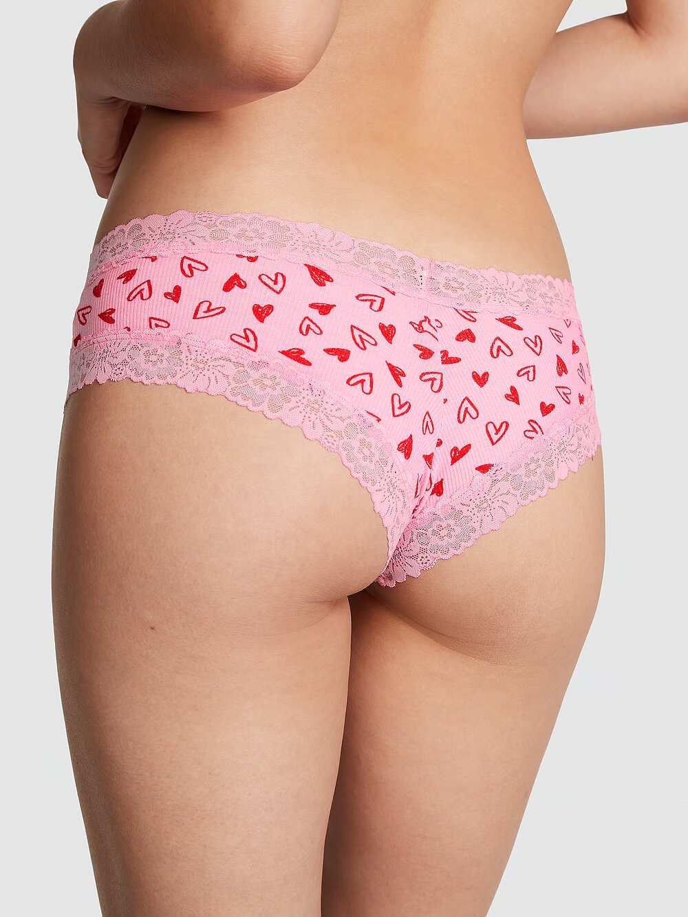 Бавовняні трусики чіки PINK Wink Lace-Trim Cheeky Panty 416202QCX фото