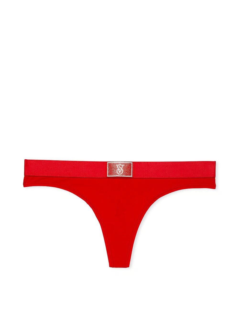 Бавовняні трусики Victoria's Secret Cotton Shine Patch Thong Panty (червоні) 420772QD4 фото