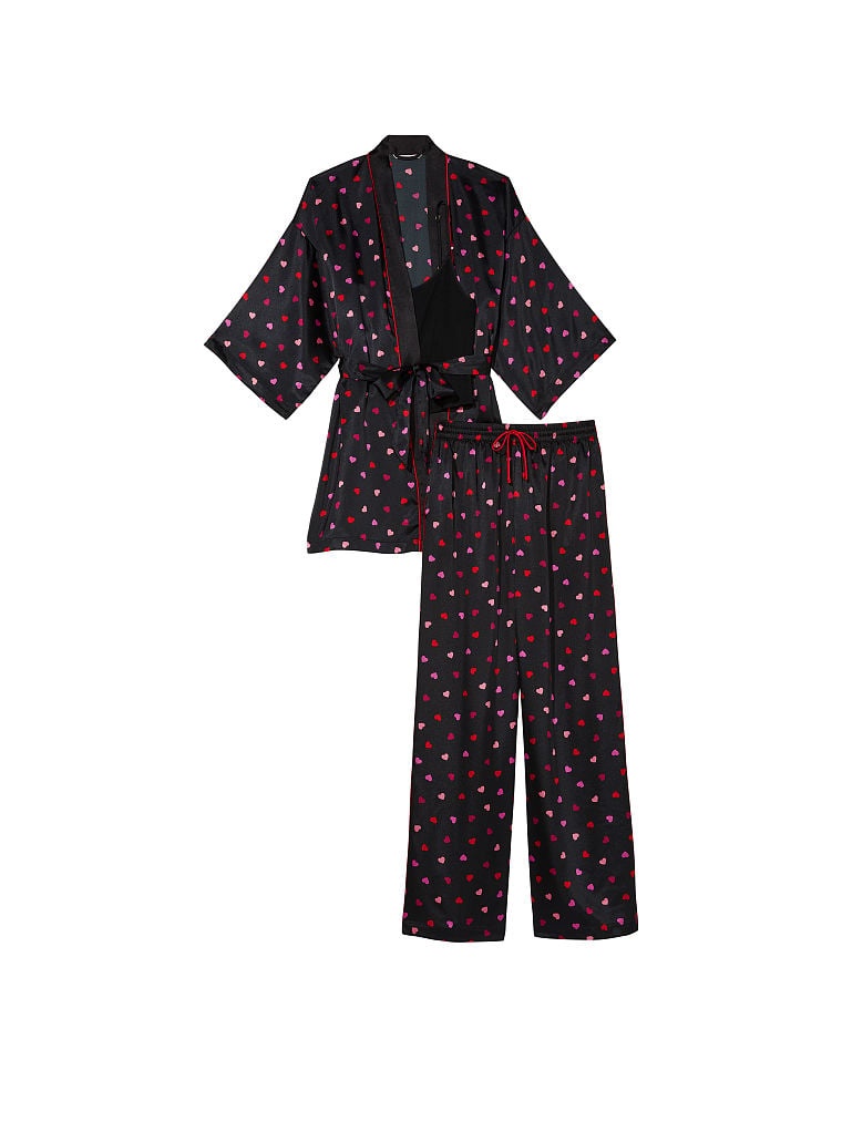 Атласный комплект из трех предметов Victoria's Secret 3-Piece Satin Pajama Set 817432QC5 фото