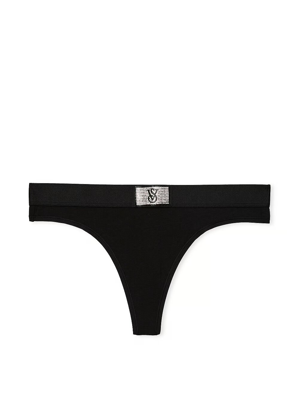 Хлопковые трусики Victoria's Secret Cotton Shine Patch Thong Panty 420772QB4 фото