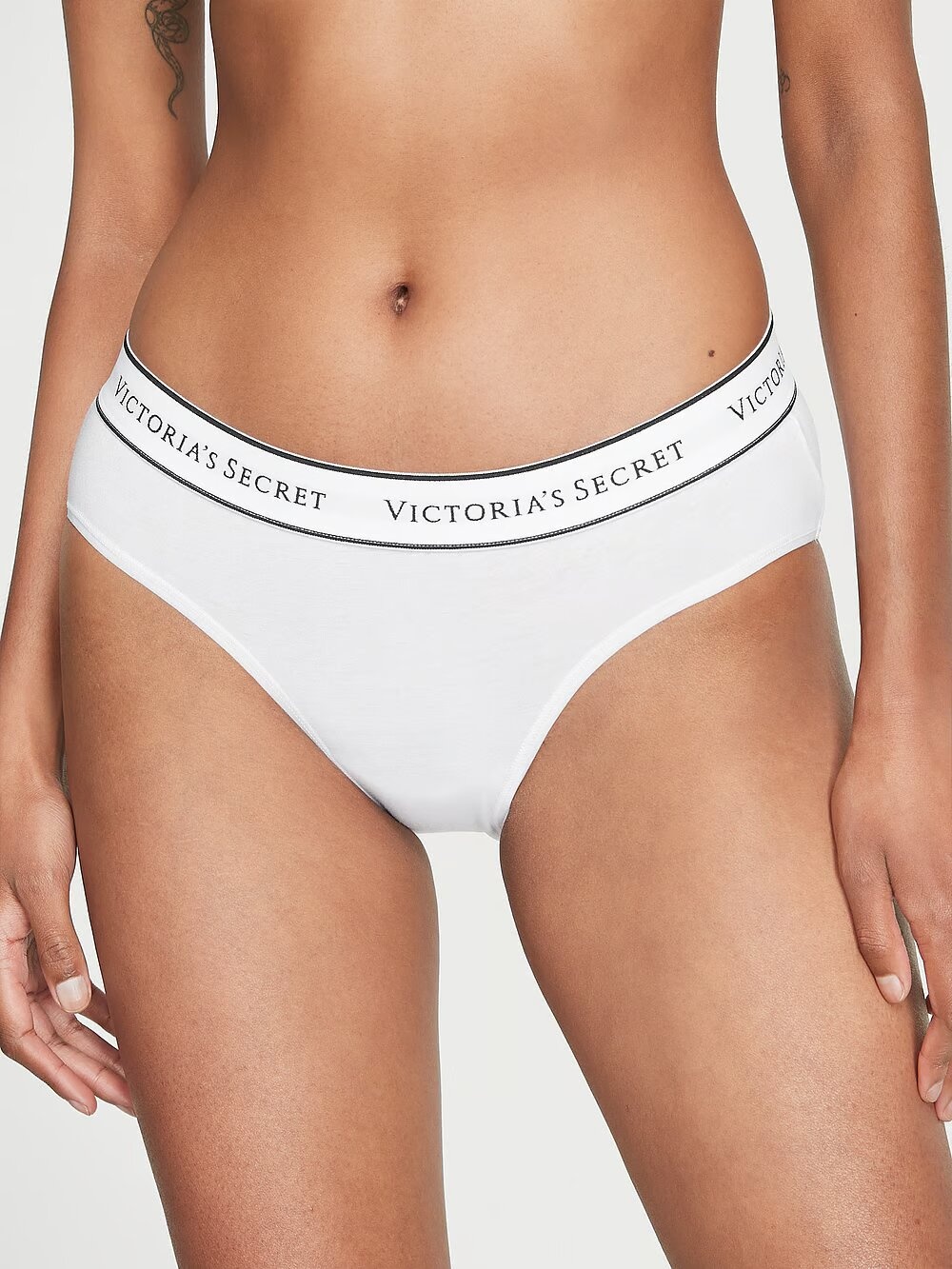 Хлопковые трусики Victoria's Secret Logo Cotton Hiphugger Panty 415923QBF фото