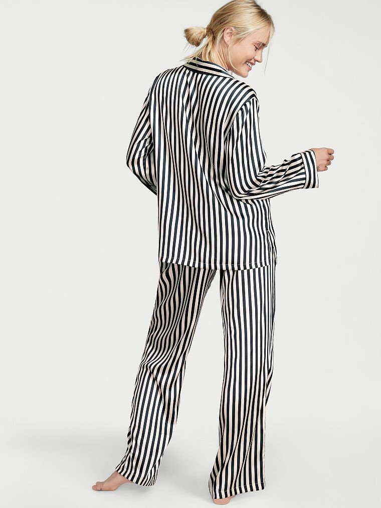 Атласна піжама Victoria's Secret Satin Long PJ Set 406057QBK фото