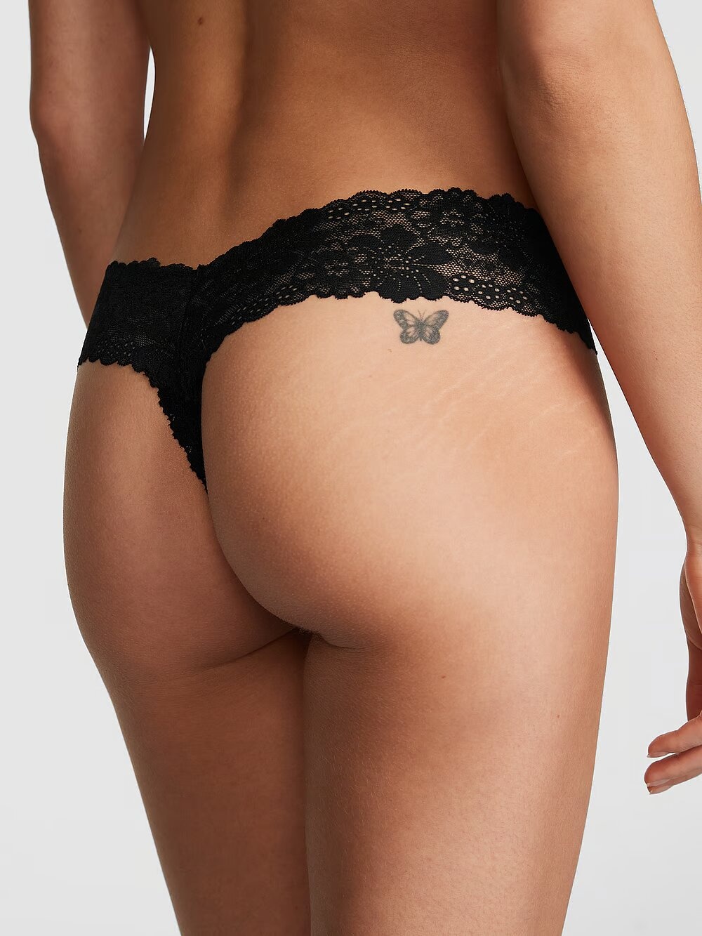 Бавовняні трусики тонг PINK Wink Lace-Trim Thong Panty 416191QB4 фото